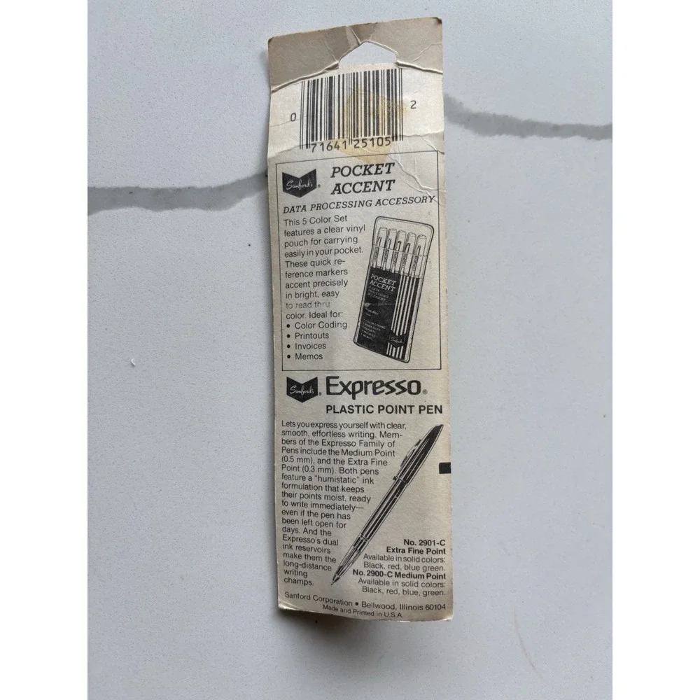 Vintage Sanford Major Accent Marker NOS Sealed 1970s Yellow USA